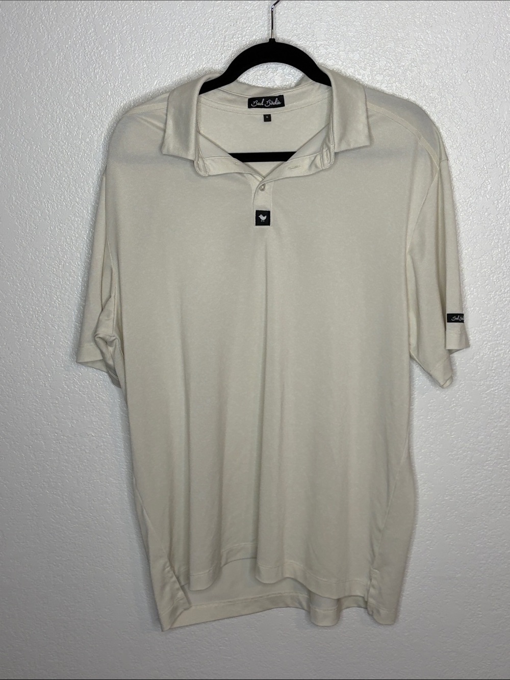 Bad Birdie Off White Golf Activewear Polo Shirt Size XL Business Casual